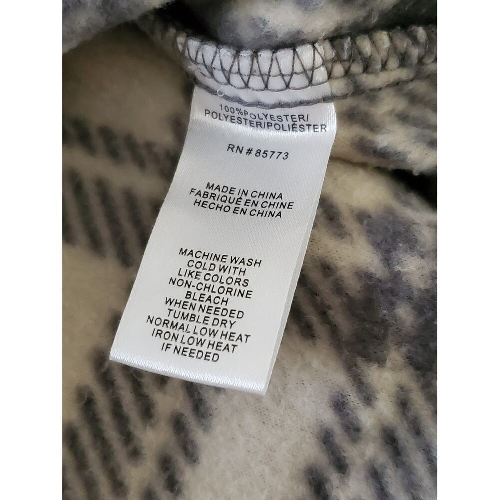 O’Neill Men’s Plaid Fleece Shacket Size L/XL Snap Front Black White Checkered - Picture 3 of 11